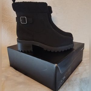 Lane Bryant Ascena Black Suede Ankle Boots Size 10 w